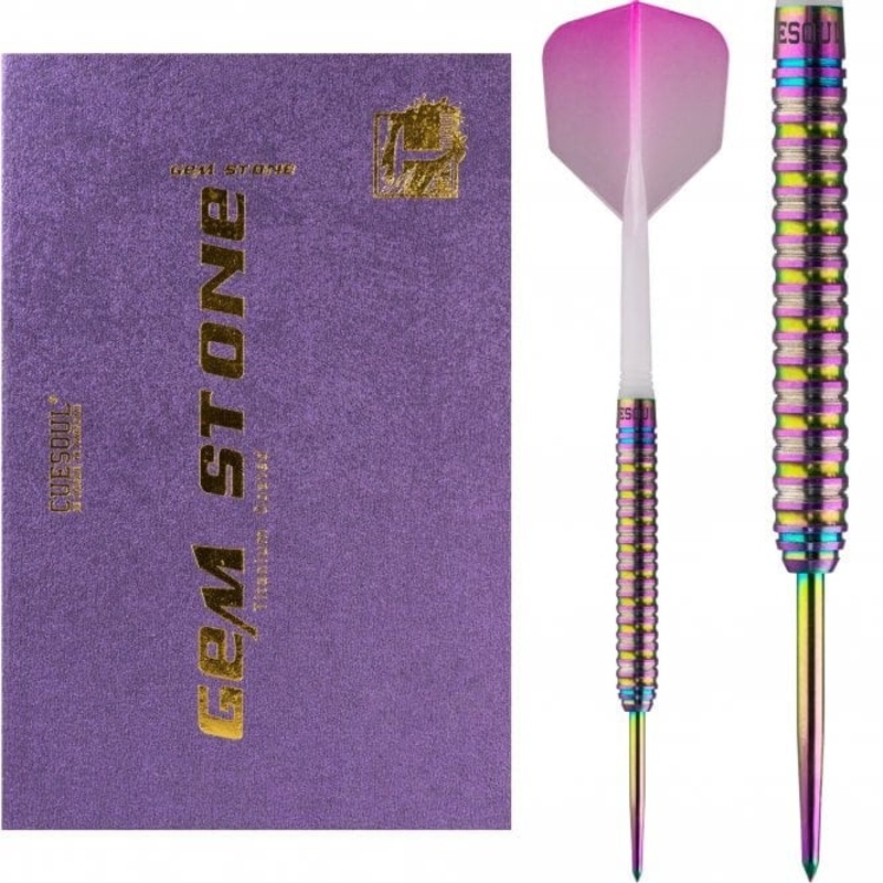 *Cuesoul – Steel Tip Tungsten Darts – Pink Gem Stone – Oil Paint Finish – 22g 22g