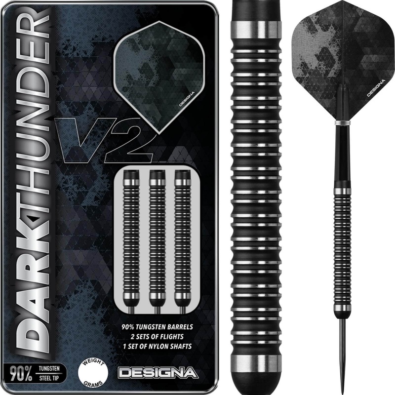 Designa – Dark Thunder V2 Darts – Steel Tip – 90% Tungsten – 20g 22g 24g 26g 28g 30g 20 grams