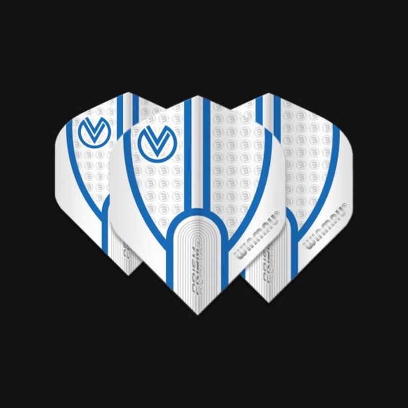 Winmau Specialist Players Prism Alpha Vincent White & Blue Standard Standard 100 Micron Poly metronic extra thick