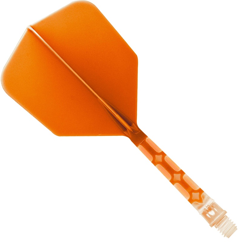 *Cuesoul Rost T19 Integrated Dart Shaft and Flights – Big Wing – Clear with Orange Flight Long