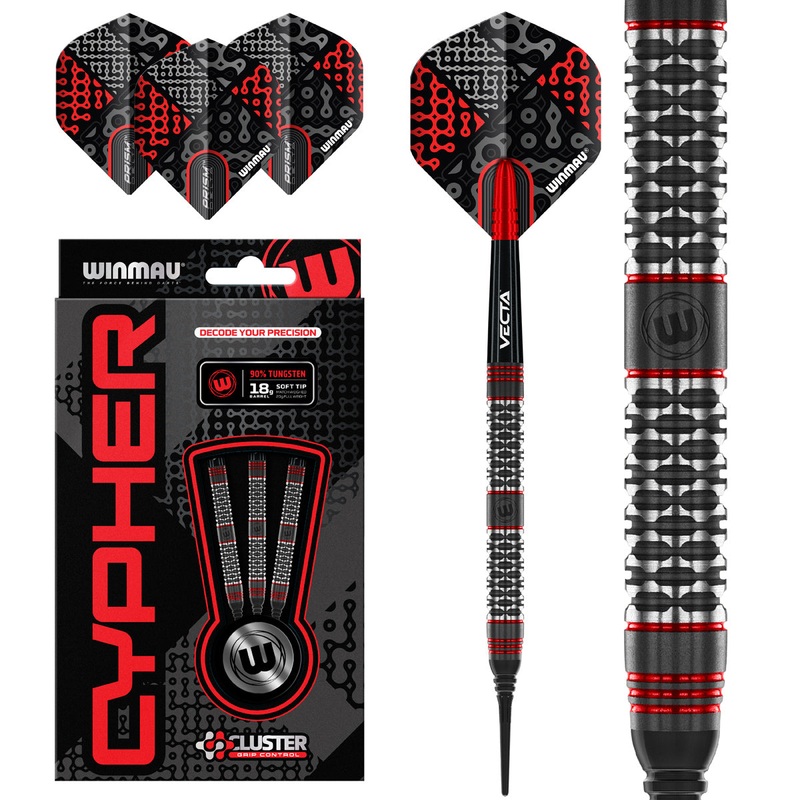 Cypher 90% Tungsten Soft Tip Darts by Winmau 20 Gram