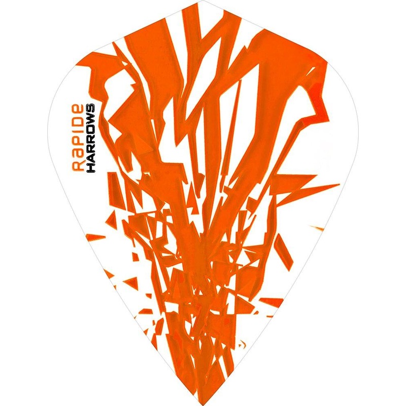 Harrows Rapide Kite Orange on White Dart Flights Orange