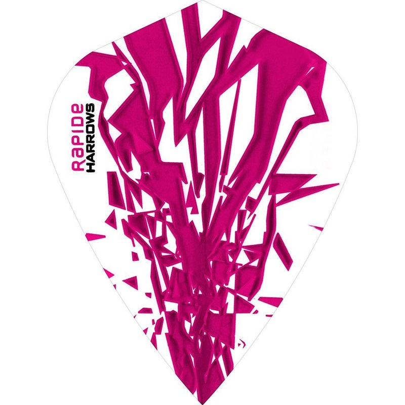 Harrows Rapide Kite Pink on White Dart Flights Pink