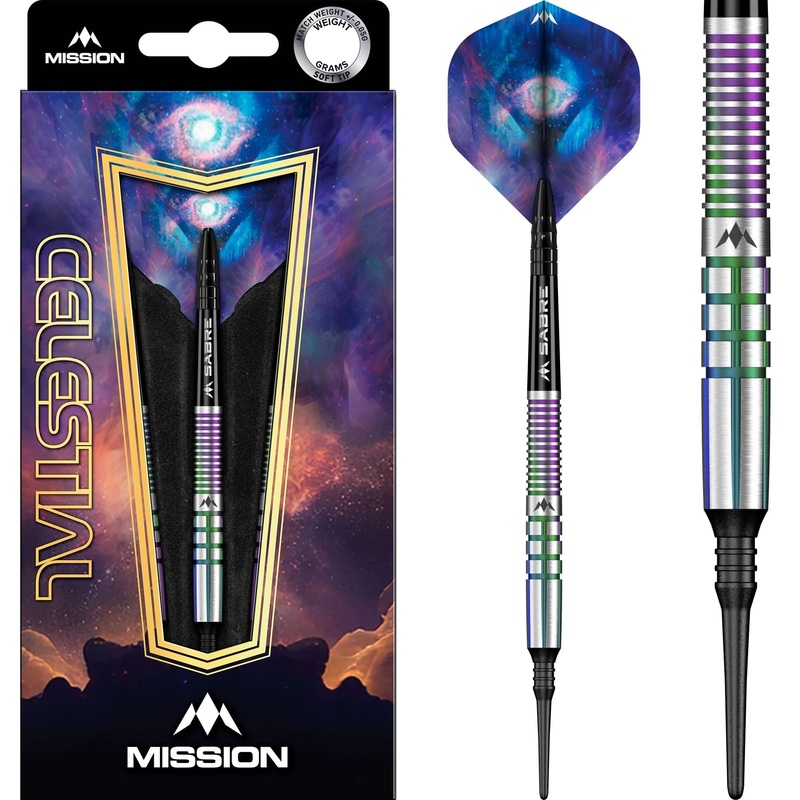 Mission Celestial Darts – Soft Tip – 95% Tungsten – Coral PVD – 18g
