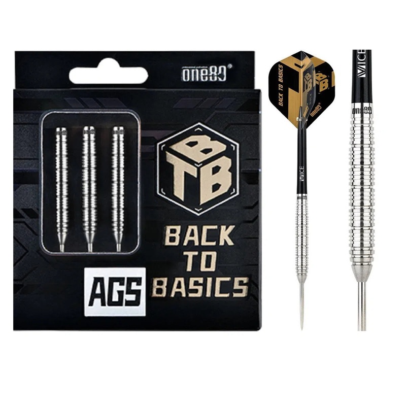 One80 Back To Basics AGS 90% Tungsten Steel Tip Darts 23 GRAM