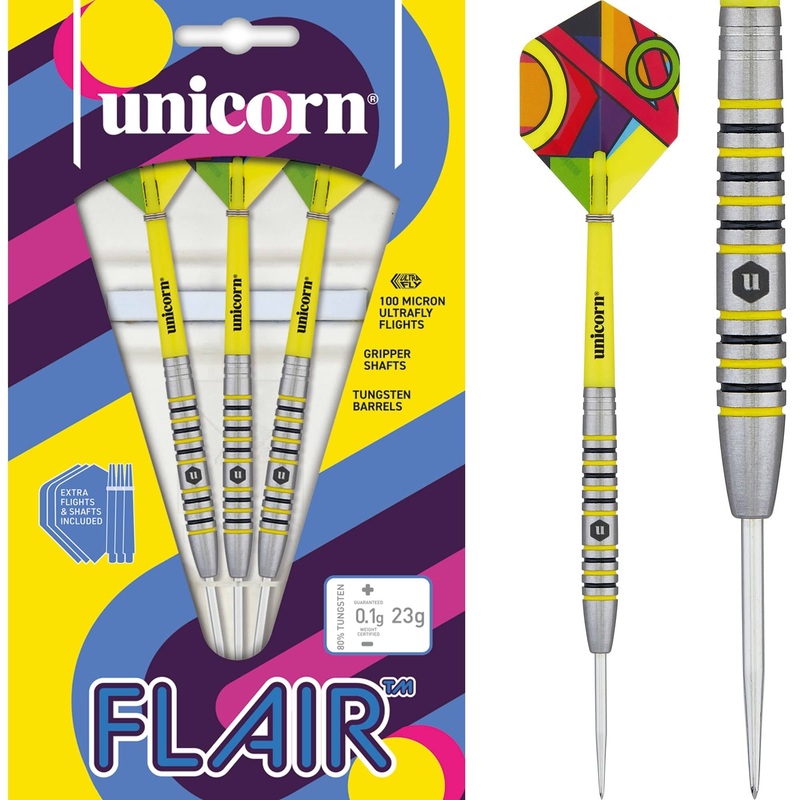*Unicorn Flair Darts – Steel Tip – Style 4 – Colour Ringed 23g