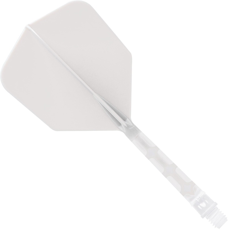 *Cuesoul Rost T19 Integrated Dart Shaft and Flights – Big Wing – Clear with White Flight Long