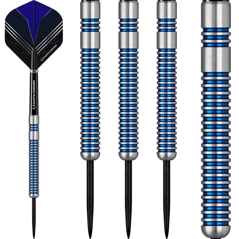 *Darts Corner Blue Menace Darts – Steel Tip Tungsten – Blue Rings 22g