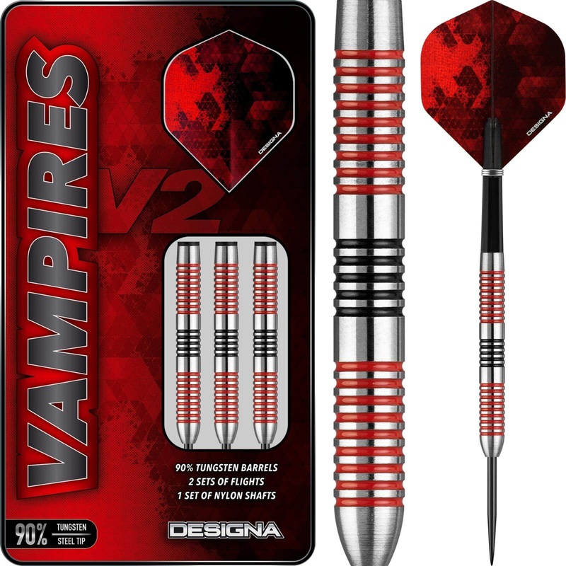 Designa – Vampires V2 M2 Darts – Steel Tip – 90% Tungsten – 21g 23g 25g 21 grams