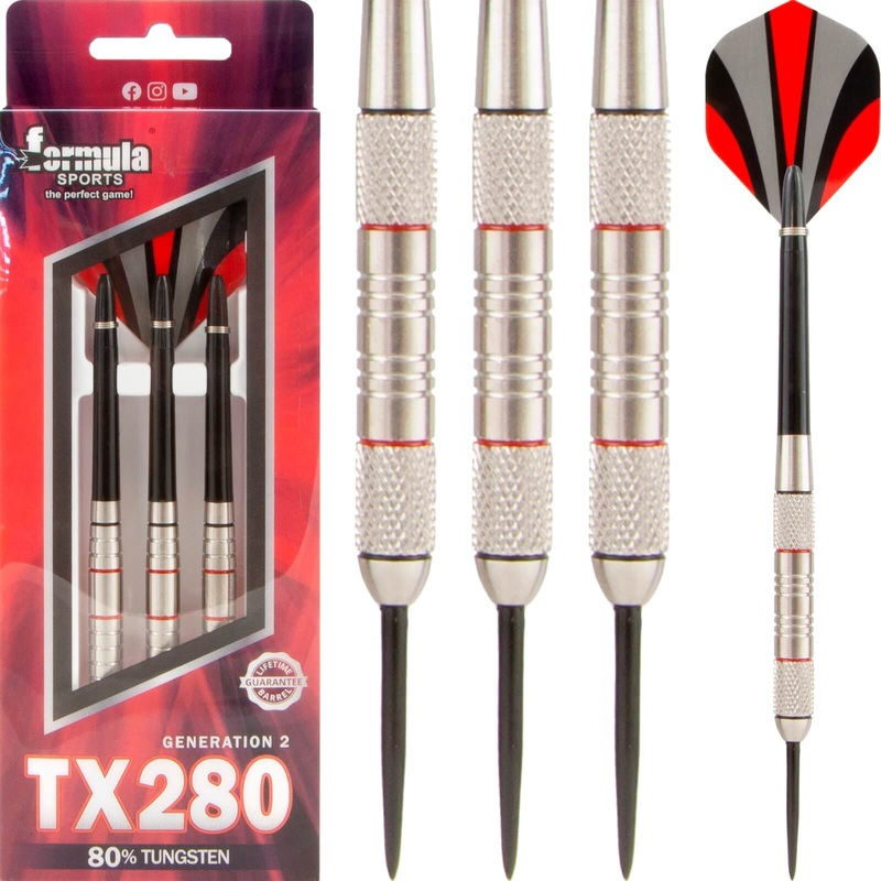 Formula Sports – TX280 Gen 2 Darts – Steel Tip – 80% Tungsten – 27g