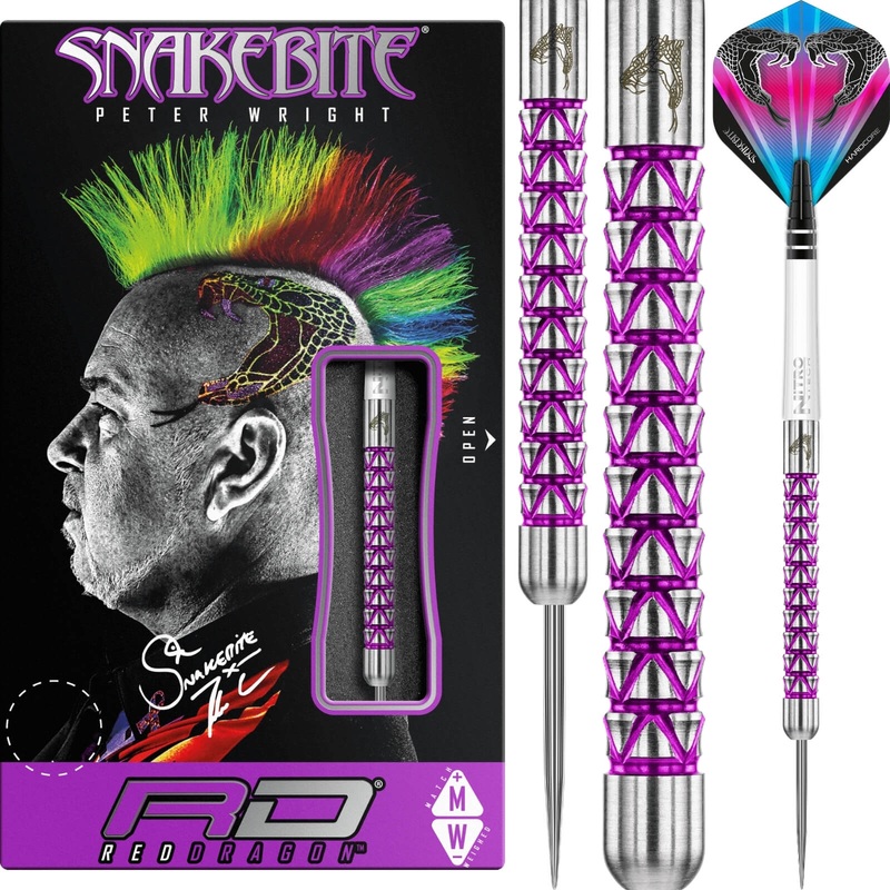 Red Dragon – Peter Wright Vyper Darts – Steel Tip – 90% Tungsten – 20g 22g 24g 20 grams