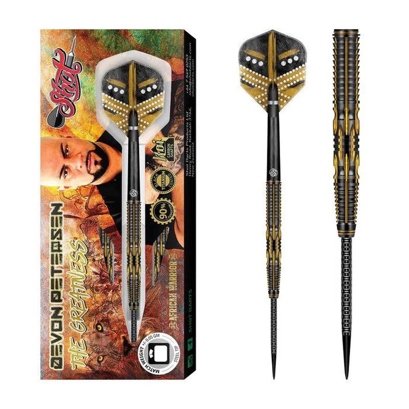 Shot Devon Petersen Greatness 90% Tungsten Steel Tip Darts 22 GRAM