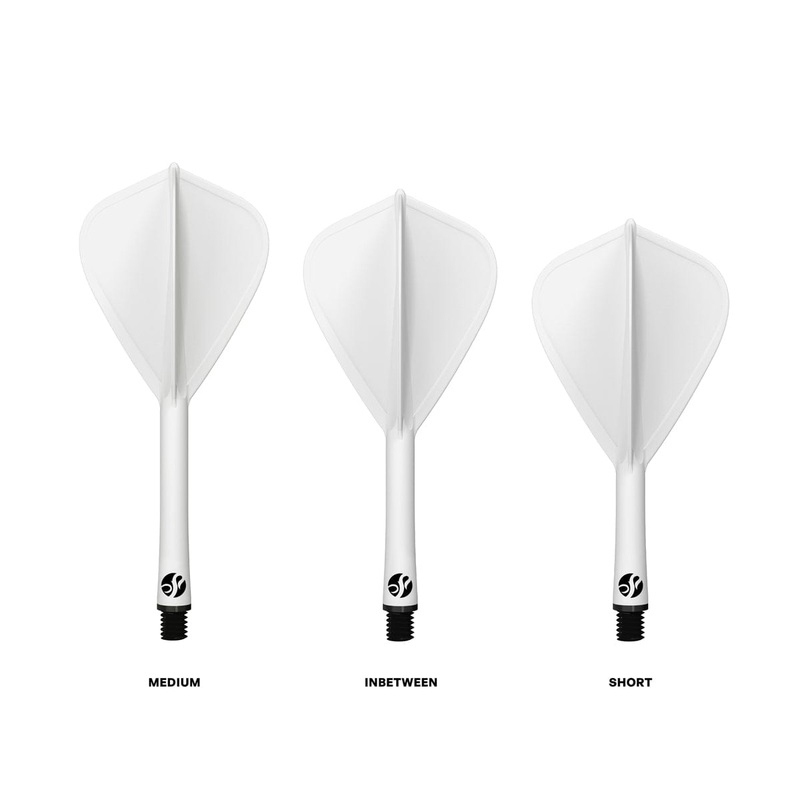 Shot Flight Deck – One Piece Dart Flight and Shaft System – Kite – White Medium