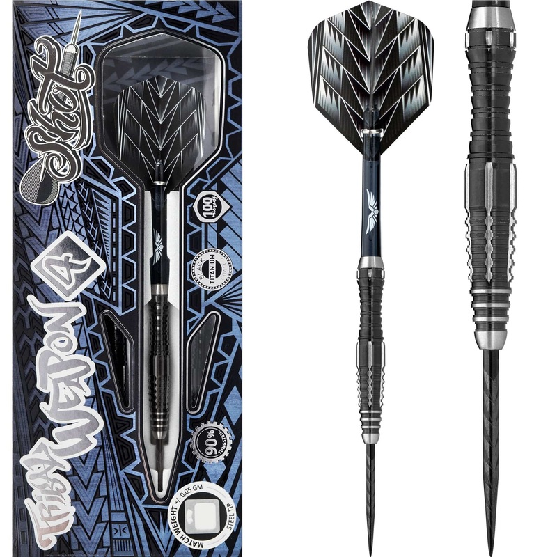 Shot Tribal Weapon 4 Darts – Steel Tip – Black Titanium 22g