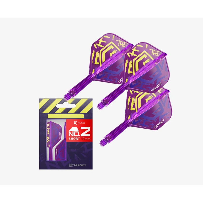 Target Luke Littler World ChampionK-Flex Flight System No. 2 Short Purple Short (19mm in length excluding thread) Plastic