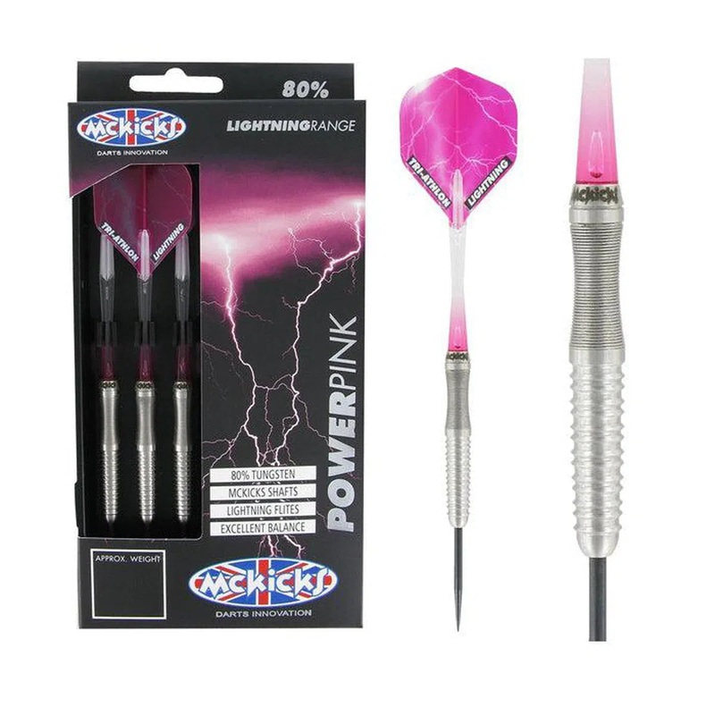 McKicks Power Pink 80% Tungsten Steel Tip Darts 22 GRAM