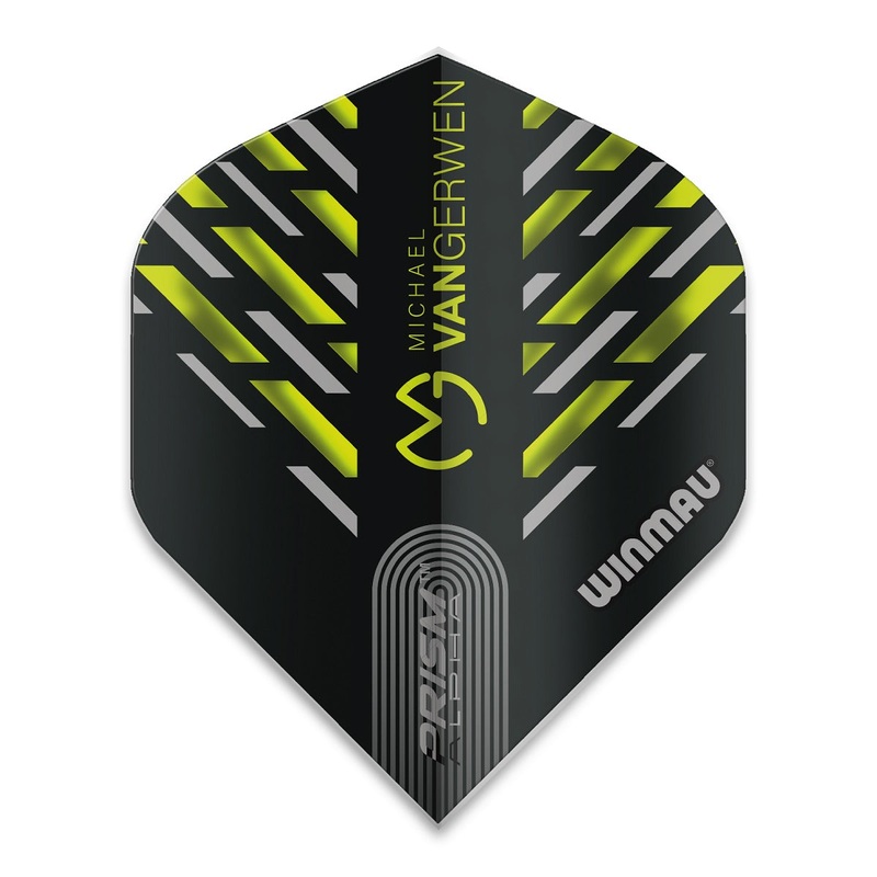 Winmau Prism Alpha MVG Michael Van Gerwen Standard Dart Flights 100 Micron Black / Green 6915-180 Black / Green