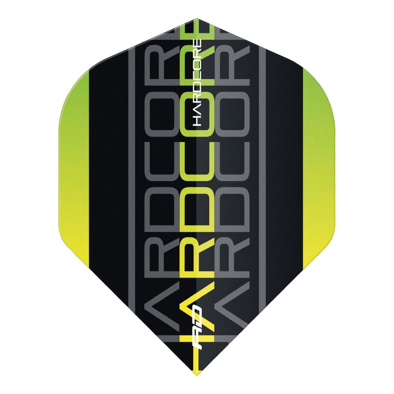 Hardcore XT  Triple Standard Dart Flights Yellow No2 Standard