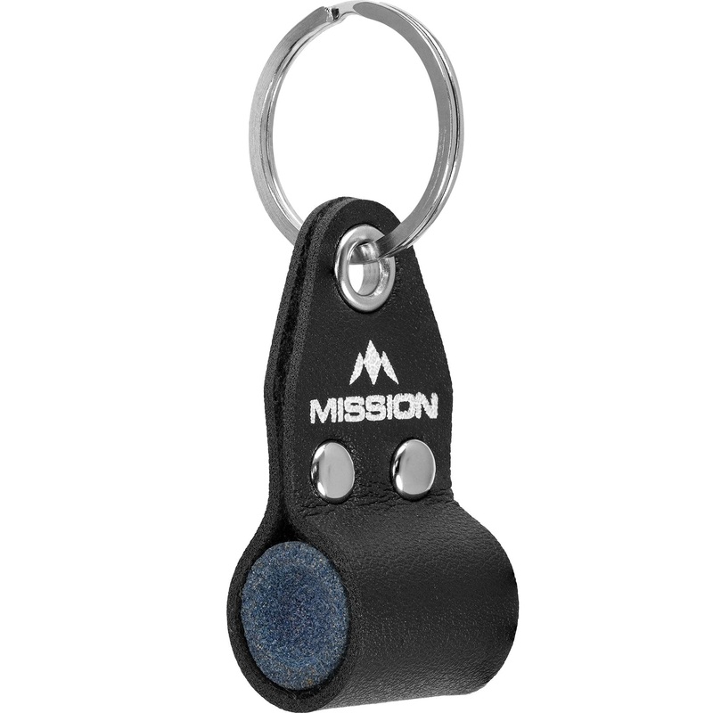 Mission Dart Sharpener – Round Stone inside Keyring – Black