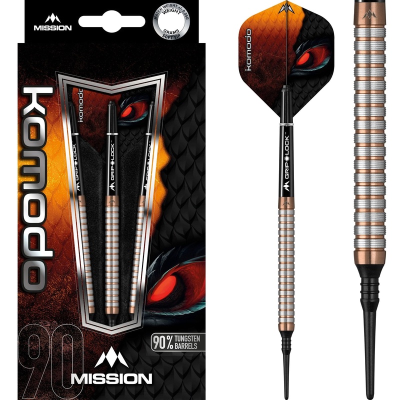 *Mission Komodo GX Darts – Soft Tip – Micro – M1 – Rose Gold 18g
