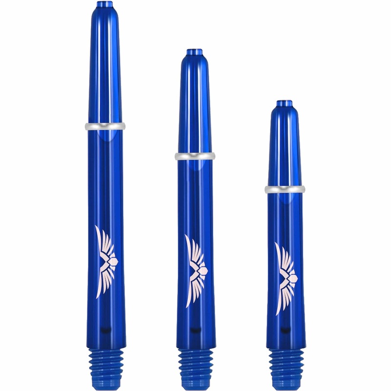*Shot Eagle Claw Dart Shafts – with Machined Rings – Strong Polycarbonate Stems – Blue Short