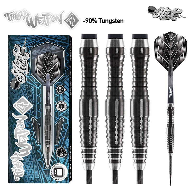 Shot Tribal Weapon 4 Series-Steel Tip Dart Set- 90% Tungsten-26gm