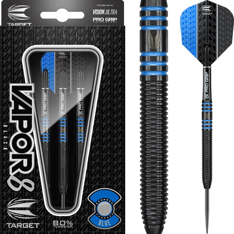 Target – Vapor 8 Black & Blue Darts – Steel Tip – 80% Tungsten – 22g 24g 22 grams