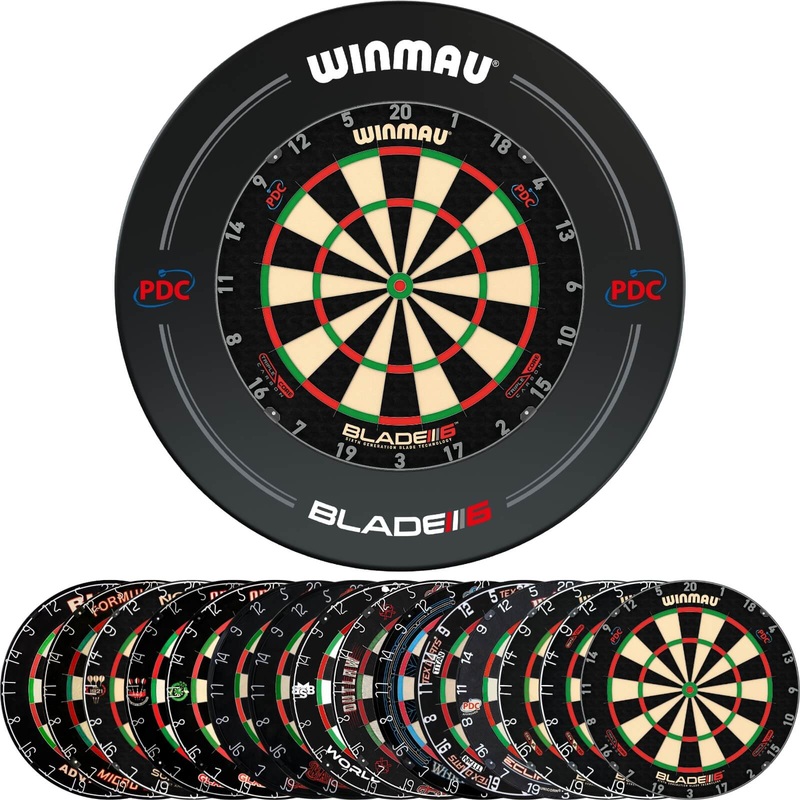 Winmau – Black PDC Blade 6 Dartboard Surround & Dartboard Bundle – Choose Your Board Bulls NL – Advantage 501