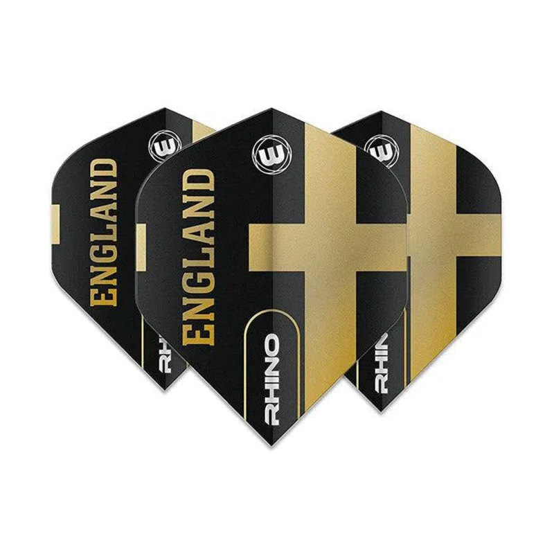 Winmau Rhino Extra Thick Standard “England” Black & Gold Flights