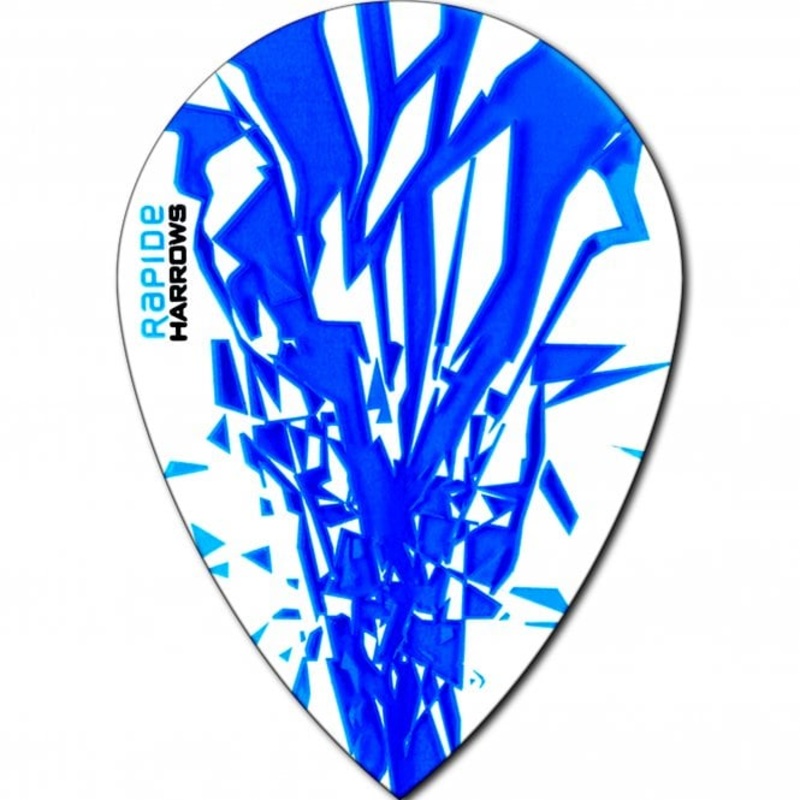 Harrows Rapide Pear Aqua on White Dart Flights Aqua
