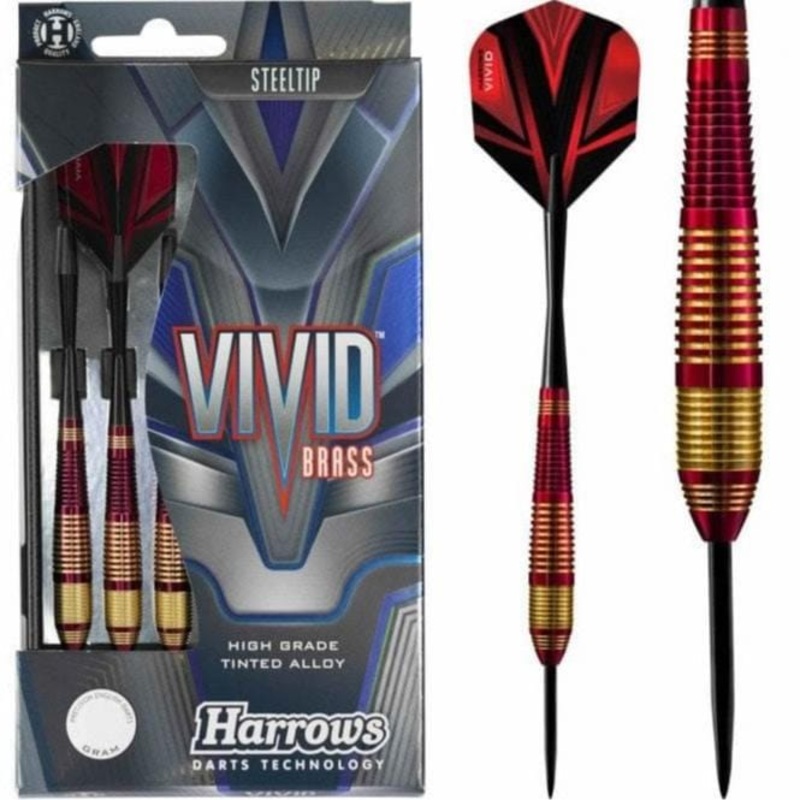 Harrows Vivid Darts – Steel Tip Brass – Red 22g
