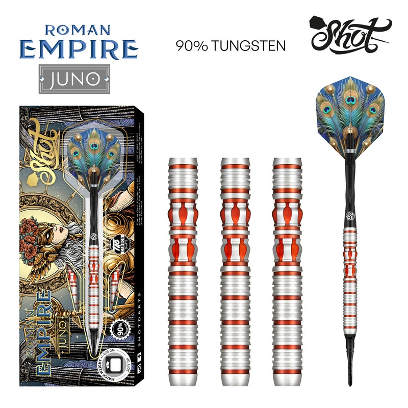 Shot Roman Empire Juno Soft Tip Dart Set-90% Tungsten-18gm
