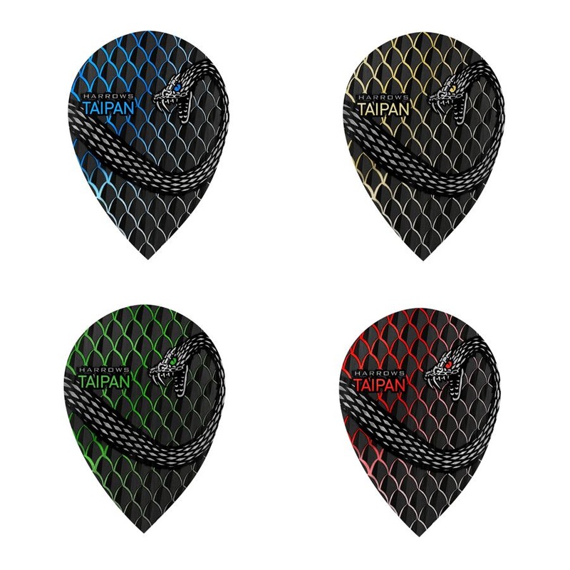 Taipan Pear Dart Flights By Harrows – 25 SETS Gold