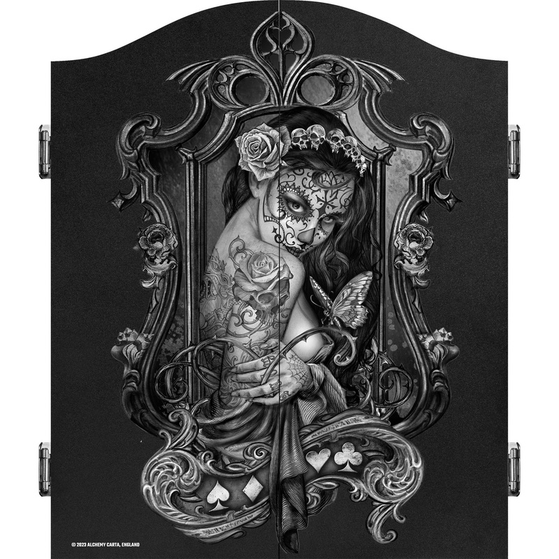 Alchemy Dartboard Cabinet – Official Licensed – Professional Design – Black – Widows Weeds