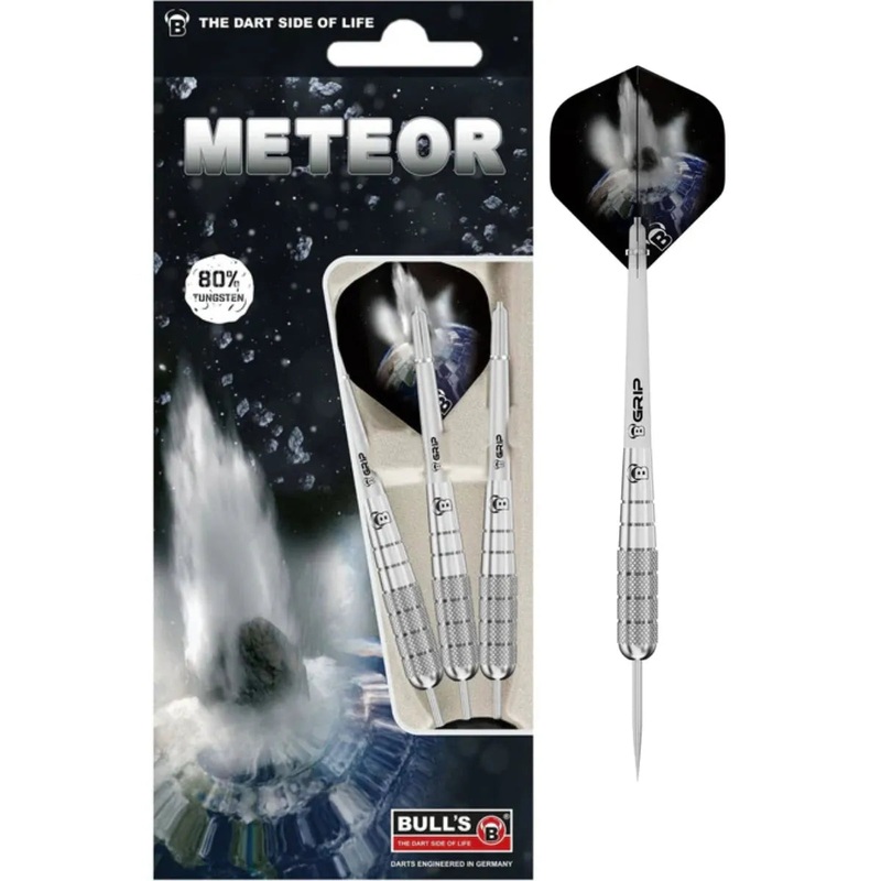 Bull’s DE Meteor 80% Tungsten Steel Tip Darts – MT10 – Front Knurl 26g