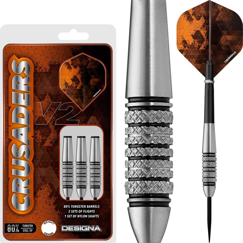 Designa – Crusader V2 M4 Darts – Steel Tip – 80% Tungsten – 23g 25g 23 grams