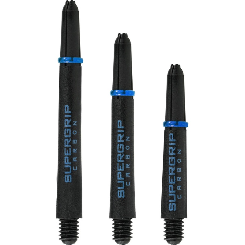 Harrows Supergrip Carbon Dart Shafts – Black & Aqua Medium