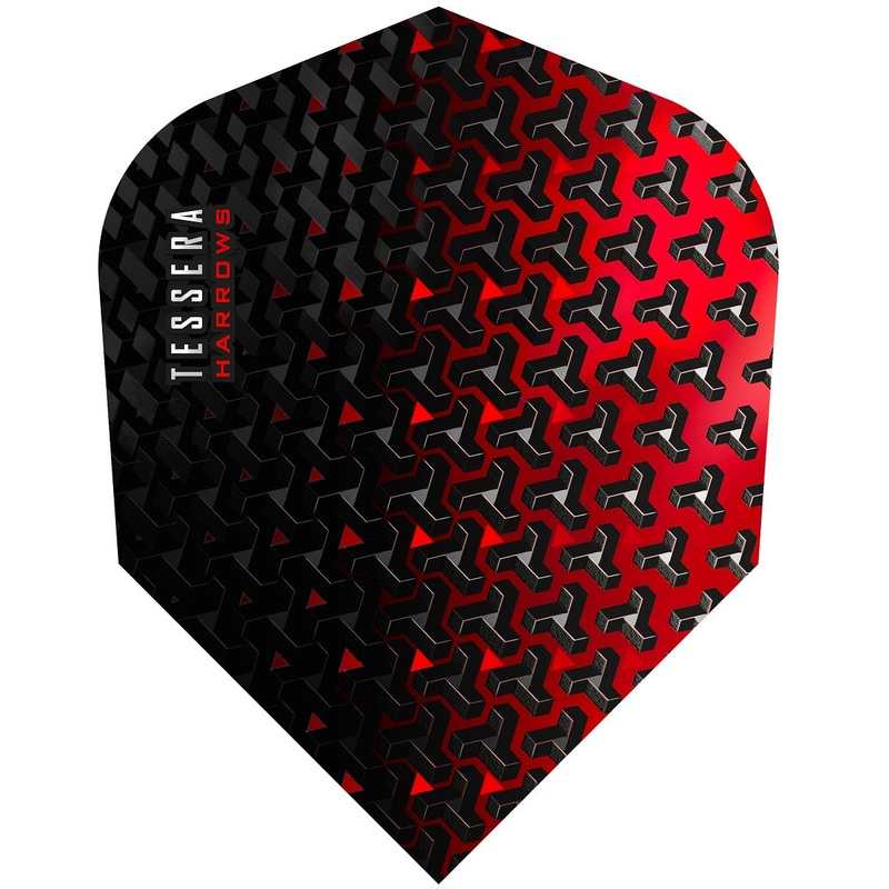 Harrows Tessera Red Standard Dart Flights Red