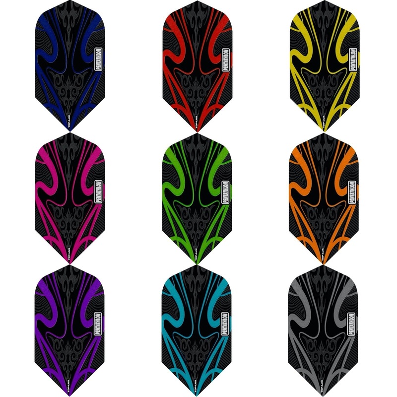 *Pentathlon TDP-Lux Dart Flights – Black Series – Slim Aqua Blue