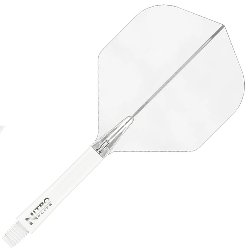 Red Dragon Nitro Flite Integrated Flight and Shaft System – No2 Medium White & Clear