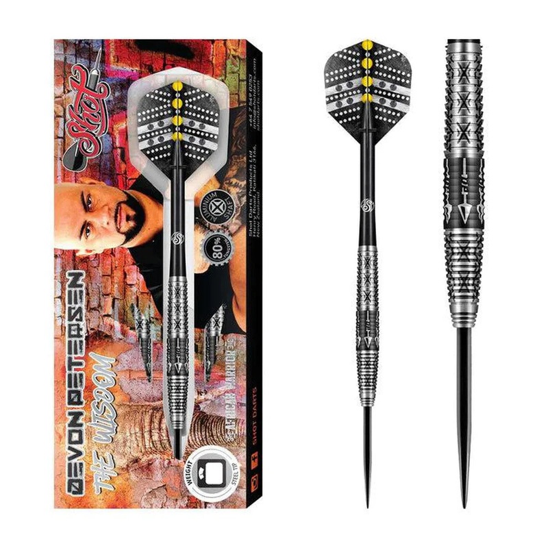 Shot Devon Petersen Wisdom 80% Tungsten Steel Tip Darts 23 GRAM