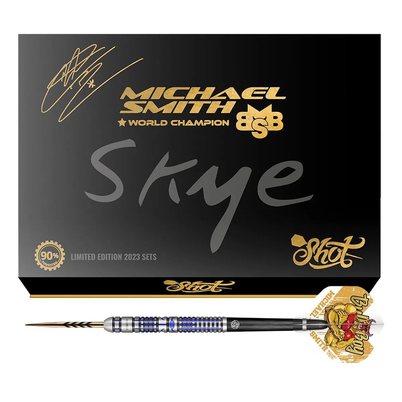 Shot Michael Smith World Champion Skye Limited Edition 90% Steel Tip Darts 24 GRAM