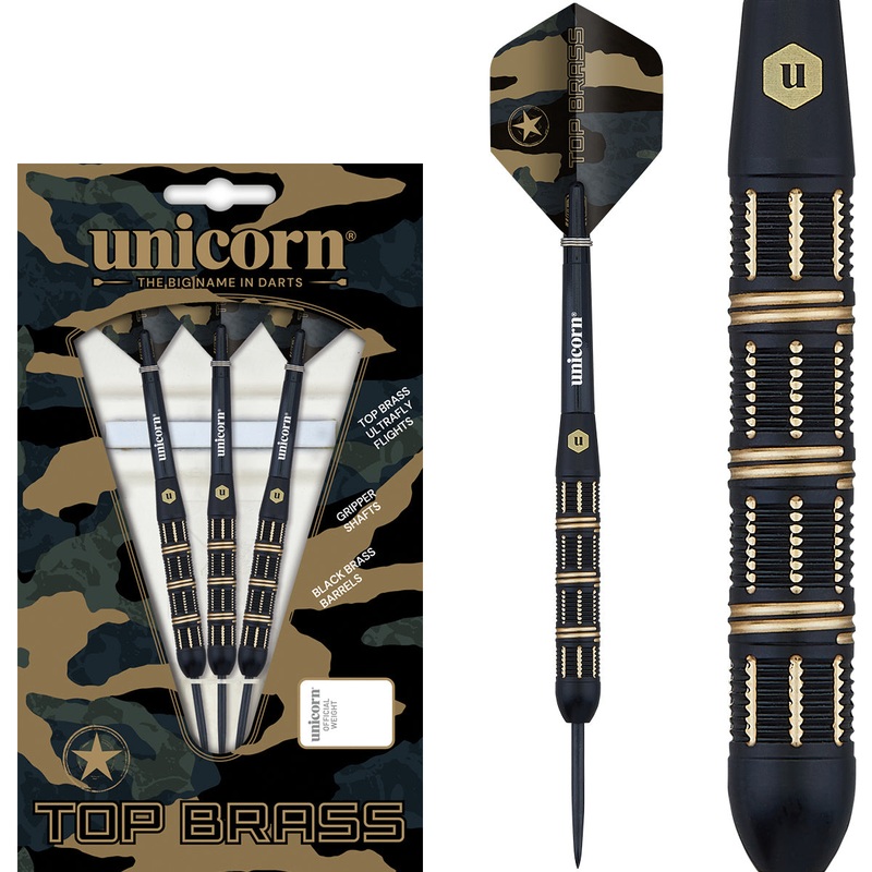 Top Brass 3 Steel Tip Darts by Unicorn 21 Gram