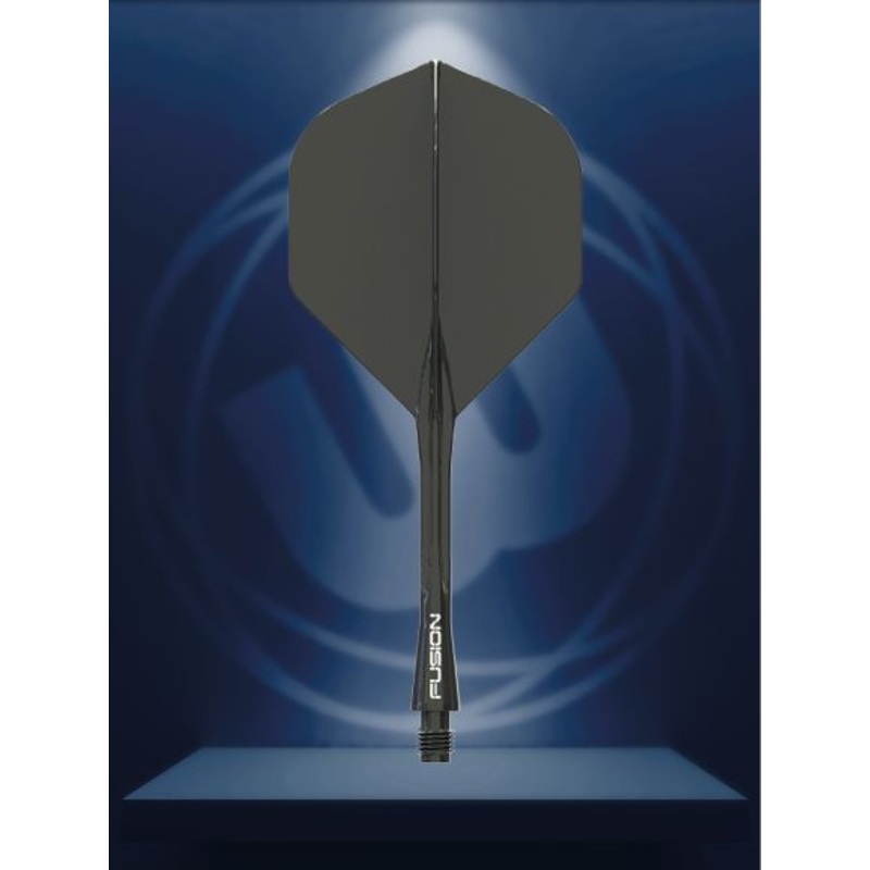 Winmau Fusion Integrated Flight & Shaft Solid Black Medium Black Medium (34mm in length excluding thread) Polycarbonate