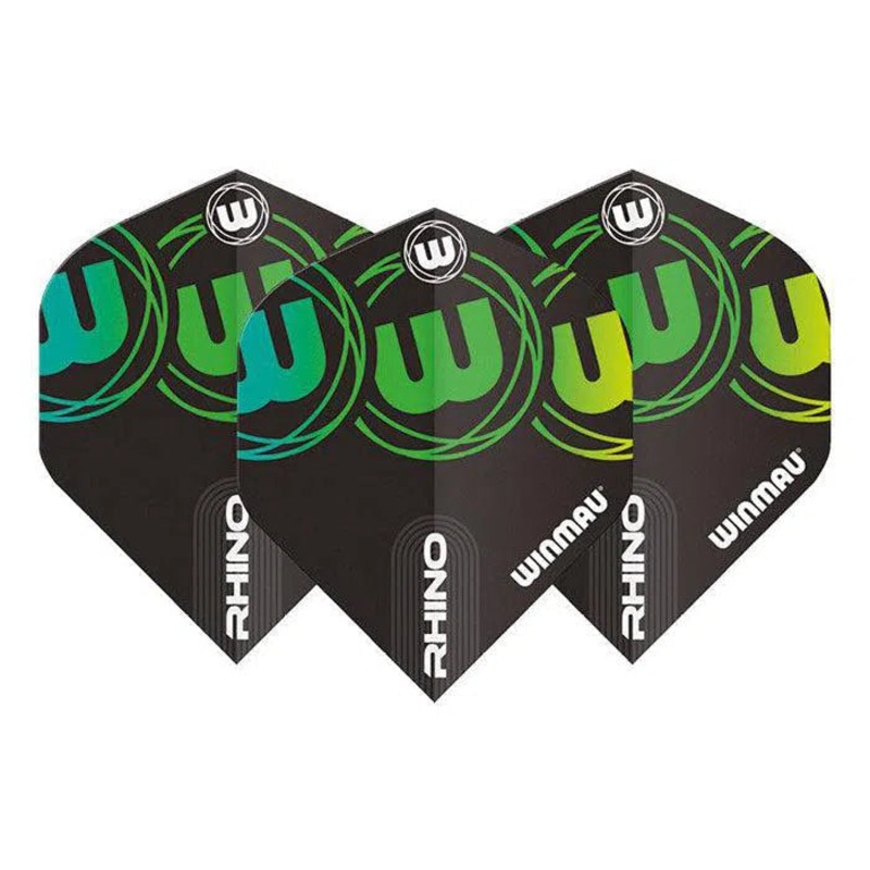 Winmau Rhino Standard Extra Thick Black & Green Flights