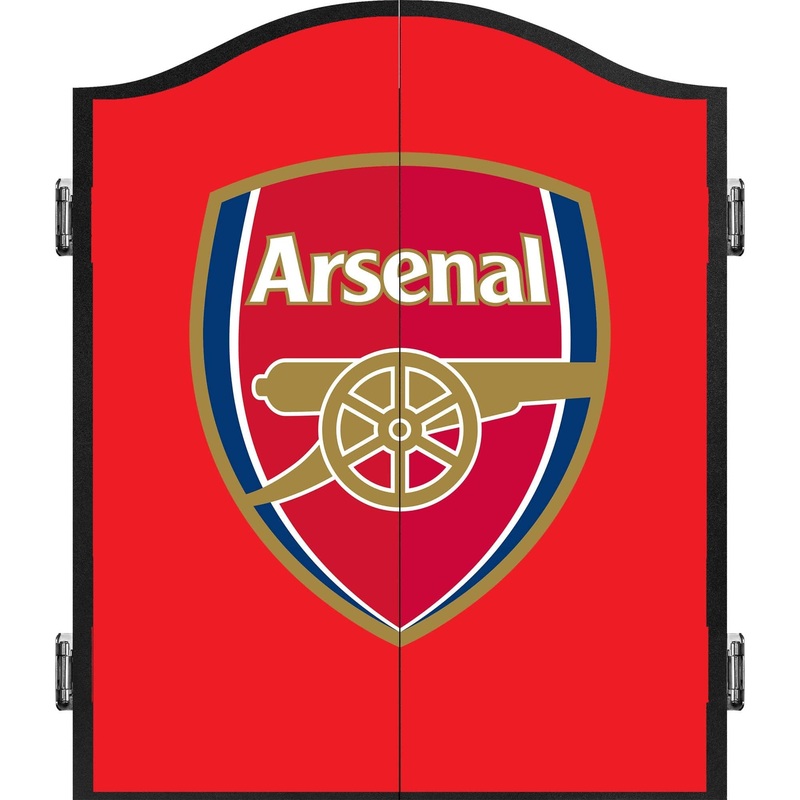 Arsenal FC Dartboard Cabinet – Official Licensed – The Gunners – C1 – Red – Crest