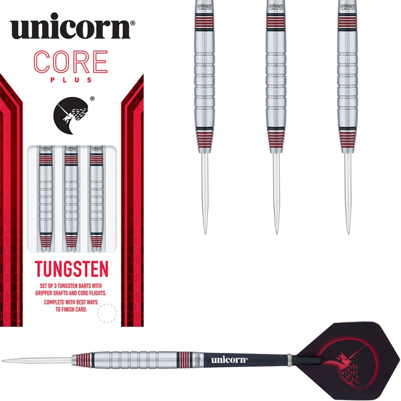 Core Plus Tungsten Style 2 Steel Tip Darts by Unicorn 22 Gram