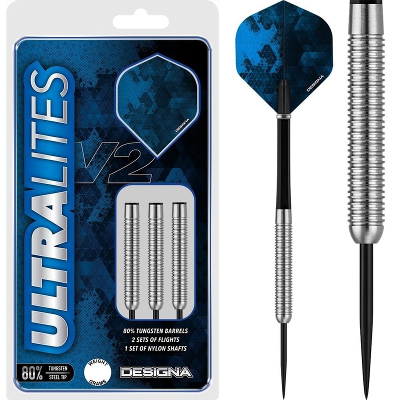 Designa Ultralites V2 Darts – Steel Tip – M3 – Twin Ring Grip 15g