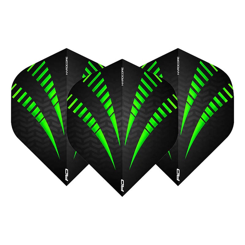 Hardcore Radical Green Standard Dart Flights by Red Dragon