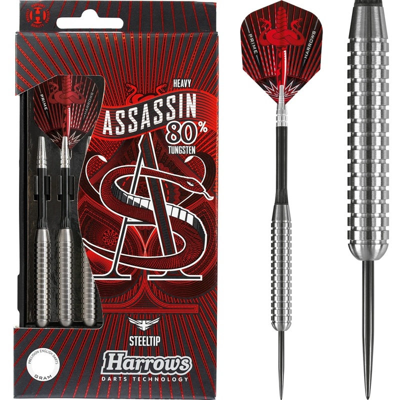Harrows Assassin Darts – Steel Tip – Heavy – Ringed – 32g 32g